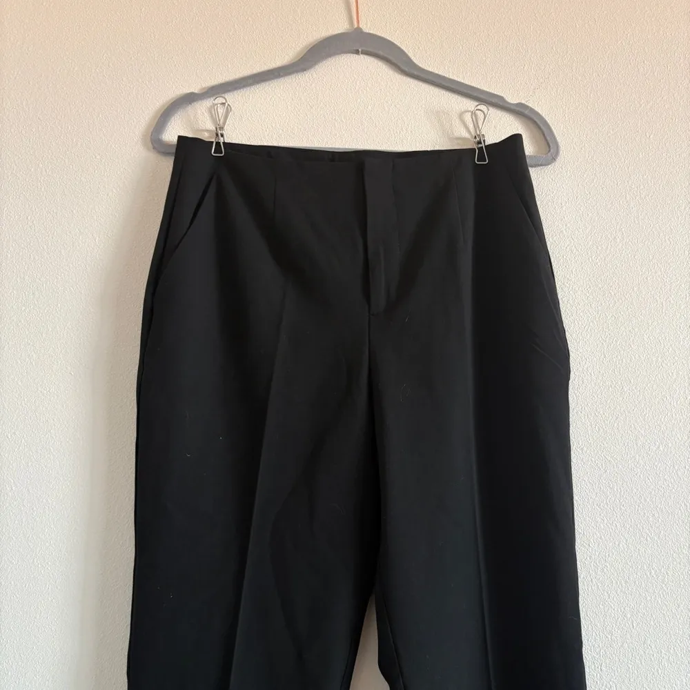 NWT Open Edit High Rise Straight Leg Pleated Black Dress Pants Size Medium - Image 2