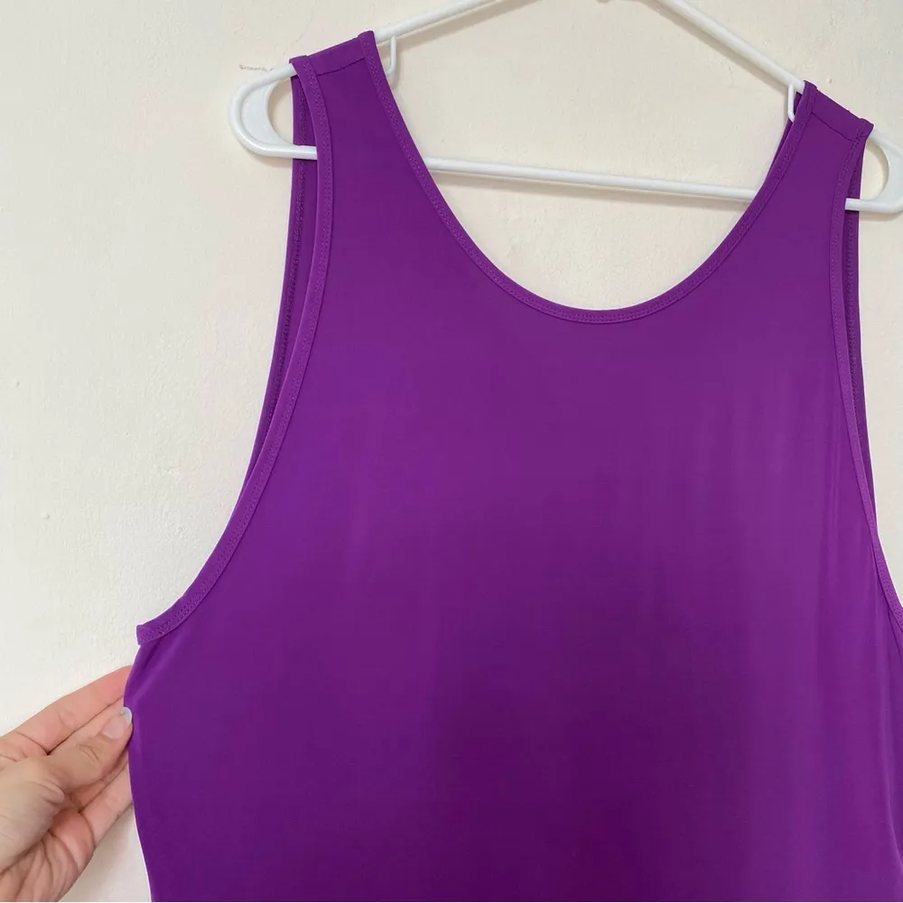HELMUT LANG Faint Scoop Neck Jersey Tank Top in Purple Sz Medium - Image 6