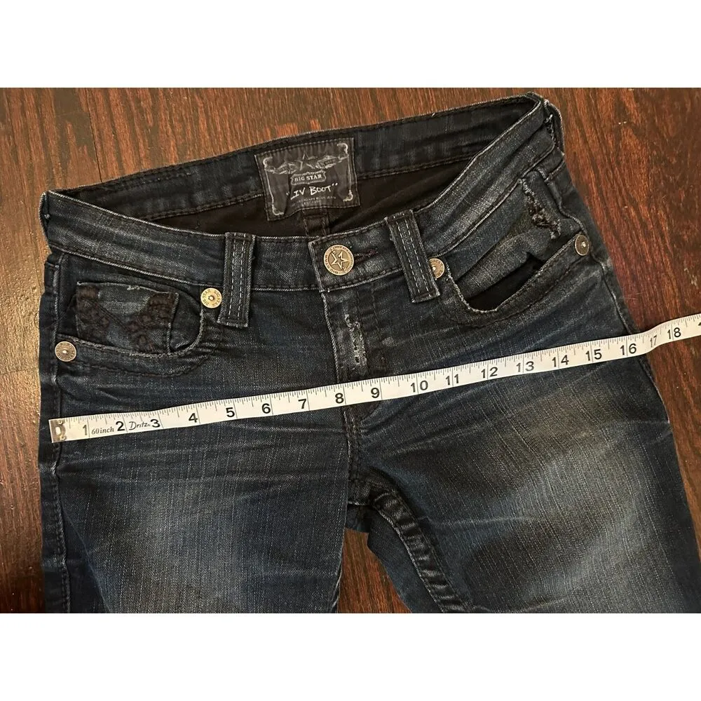Boho Western Big Star "Liv Boot" Boot Cut Jeans Size 26L - Image 7