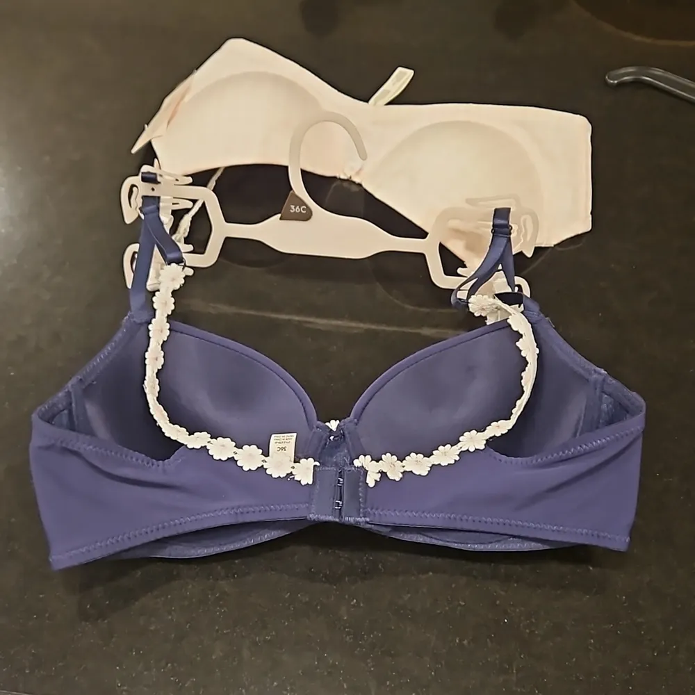 💕LAURA ASHLEY💕 Comfort Push Up Bras (2 Pack) Pink Checkers & Navy Blue 36C NWT - Image 8