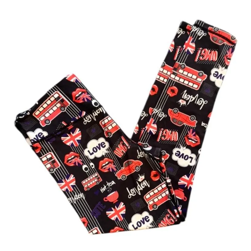 London Graphic Print Leggings – Size Small - Image 2