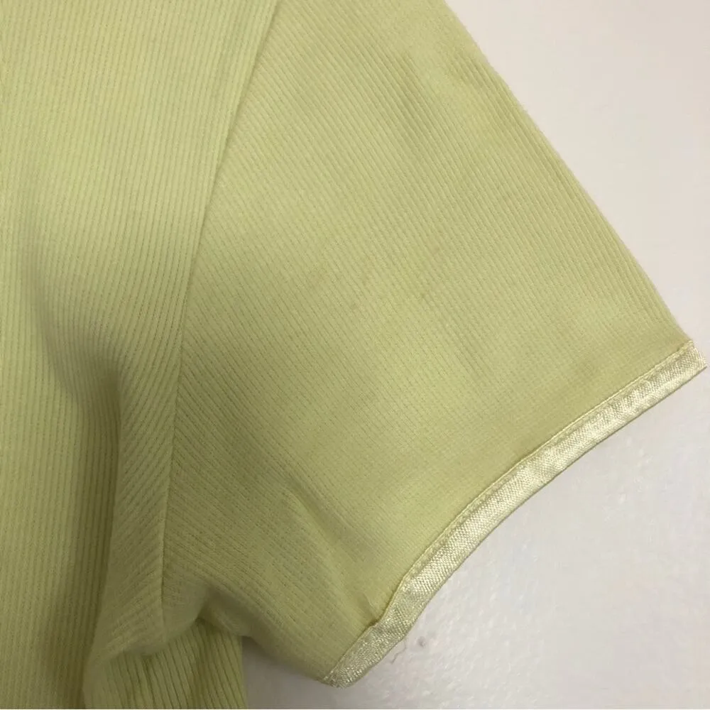 Vintage Y2K Liz Claiborne Lizwear Ribbed V-Neck Short Sleeve Tee T-Shirt Top - Image 3