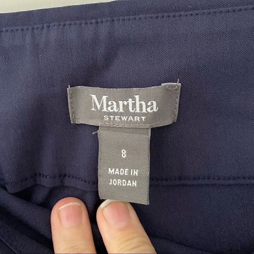 Martha Steward navy Ponte pullover slits sz 8 Blue - Image 3