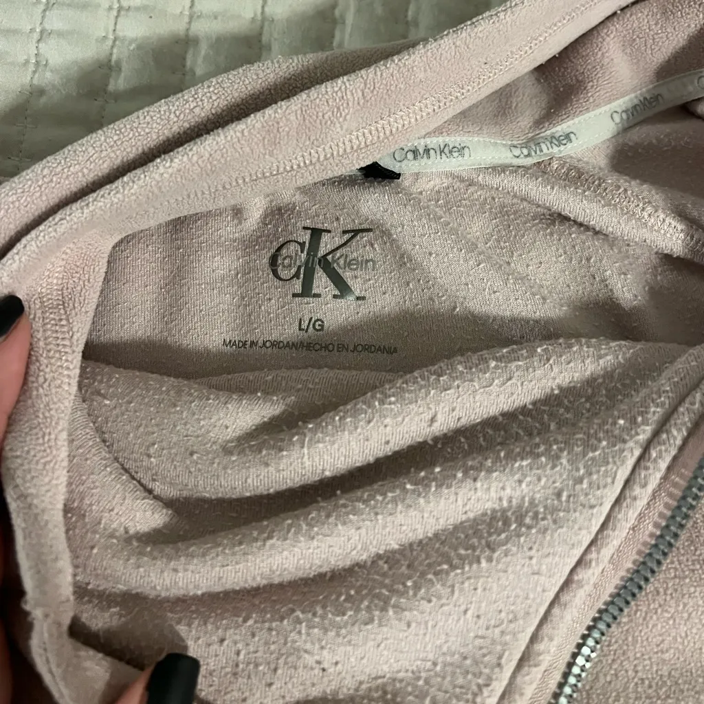 calvin klein | size large light pink quarter zip sweatshirt - Image 5