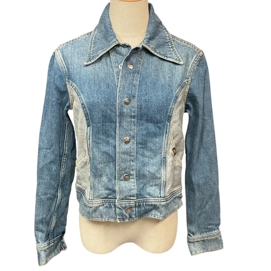 Lee Vintage Modern Women's Contrast Denim Seamed Collared Jean Jacket Sz XS‎ NWT - Image 3