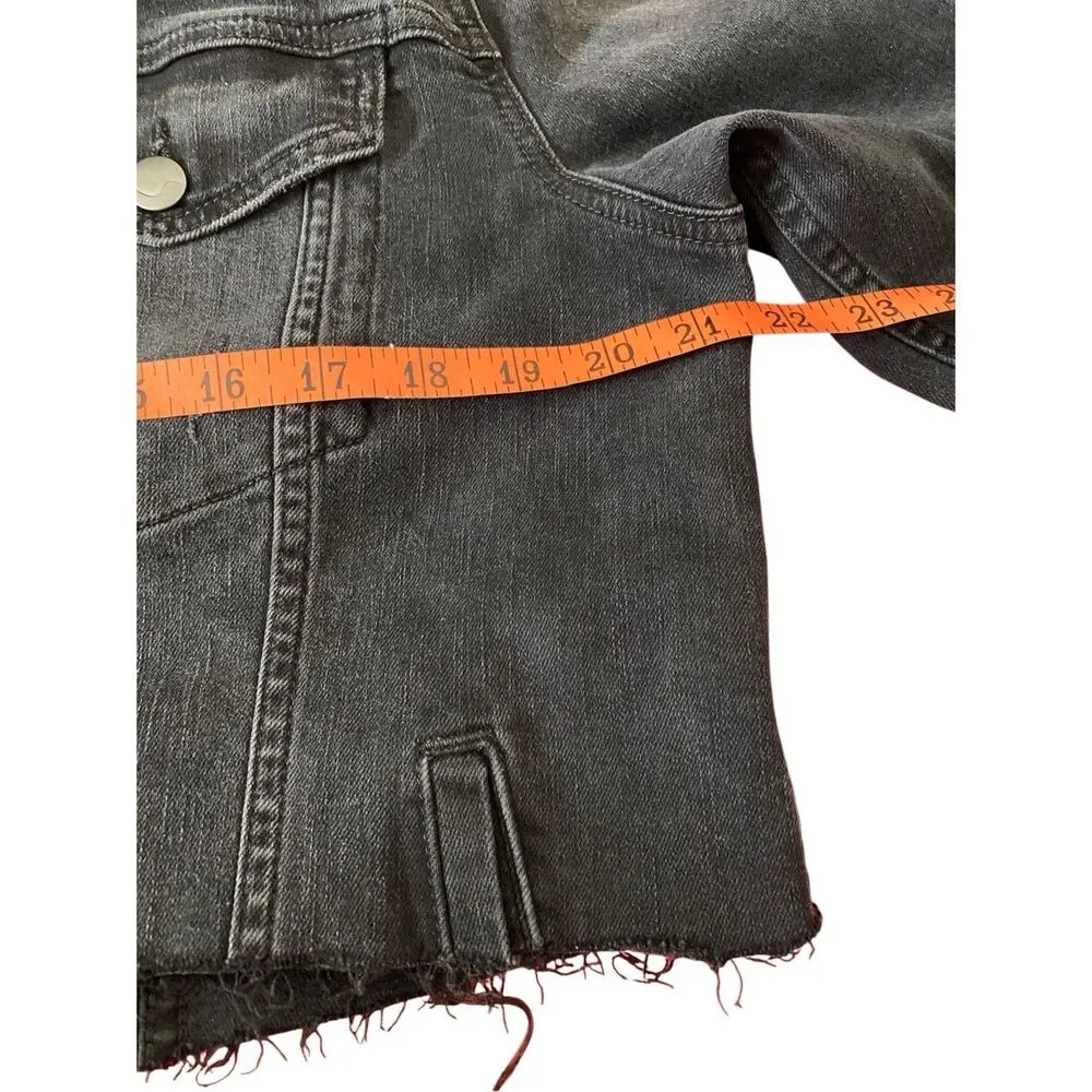 Joes Jeans Black Denim Cropped Jean Jacket Grunge Punk Goth Gothic - Image 9