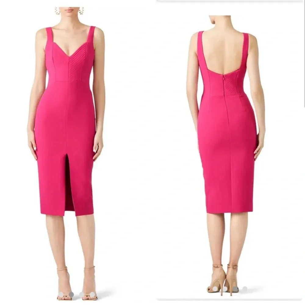 Nicholas‎ Crepe Quilted Bra Dress in Fuschia Pink Size 6 - Image 2