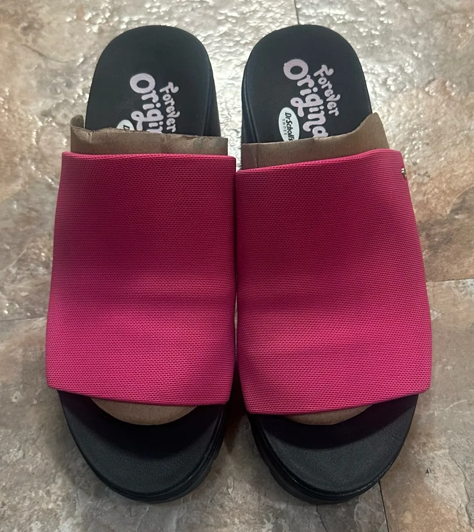 Dr. Scholl's Women's Check Doubts Slide Platform Sandals In Pink NWOT - Size 8.5 - Image 15