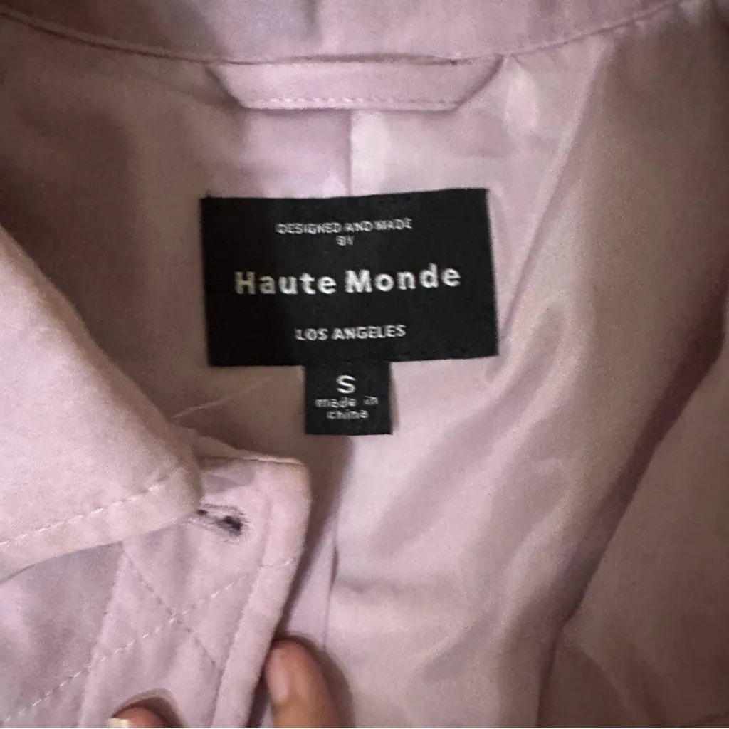 Haute Monde Purple Cropped Quilted Jacket - Image 3