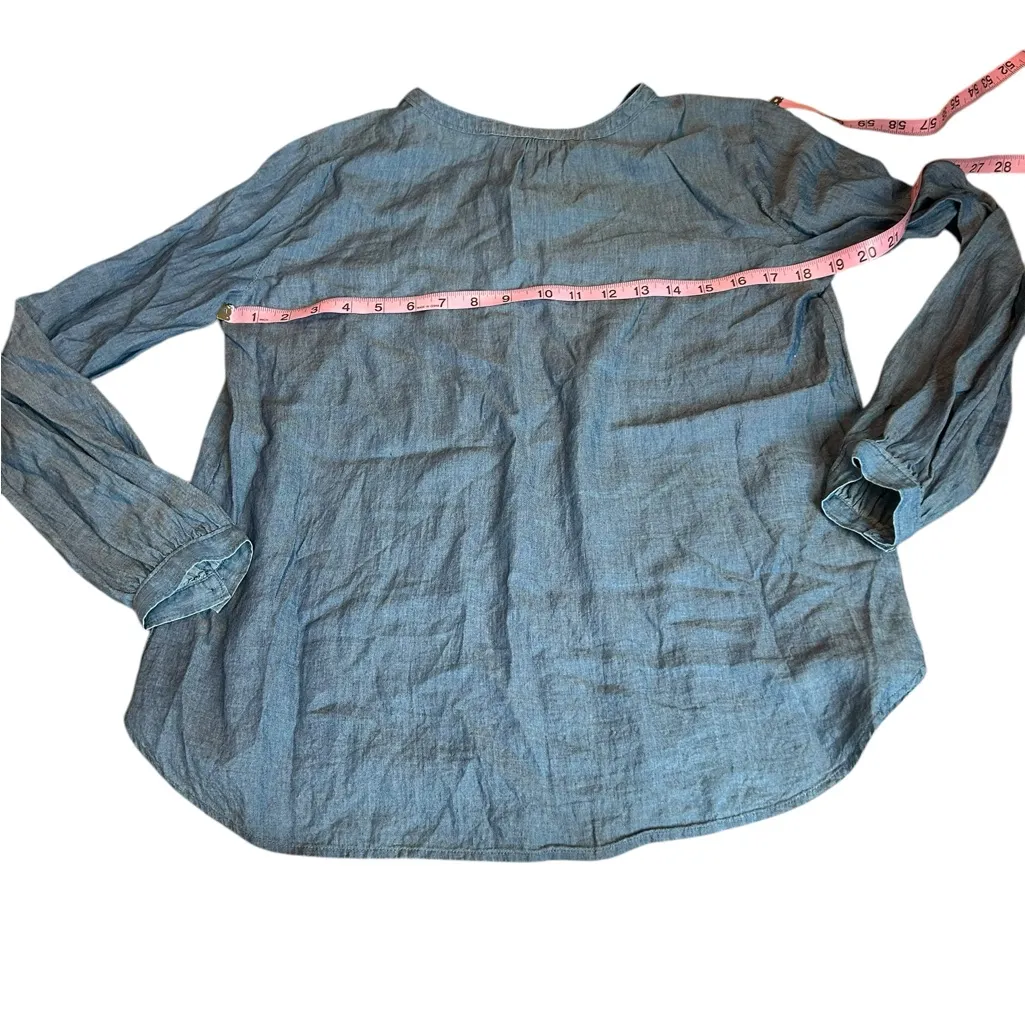 3/$15 LOFT lightweight denim blouse - Image 3