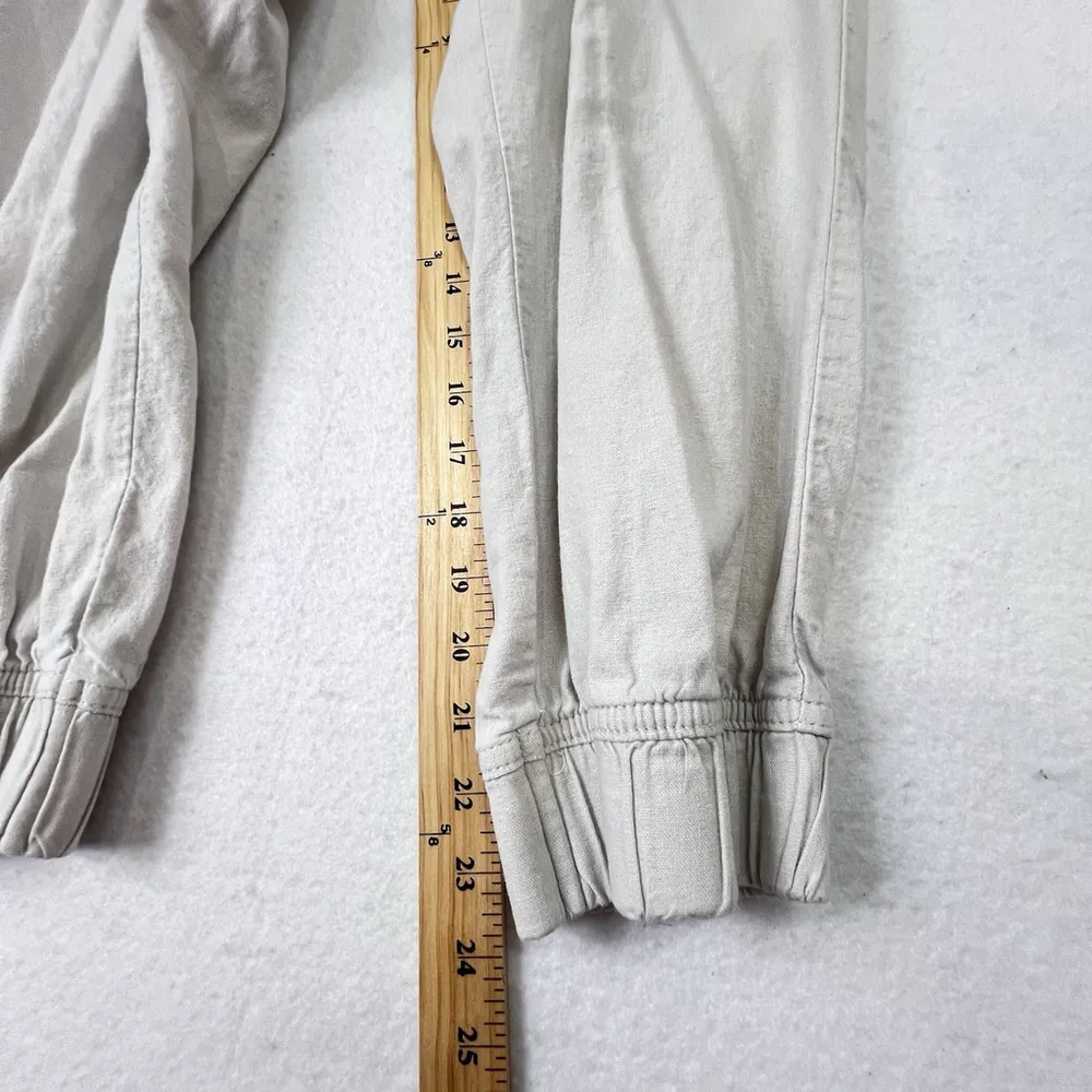 St Johns Bay Jogger Womens Size XL Drawstring Linen Pants Pull Up Cream - Image 11