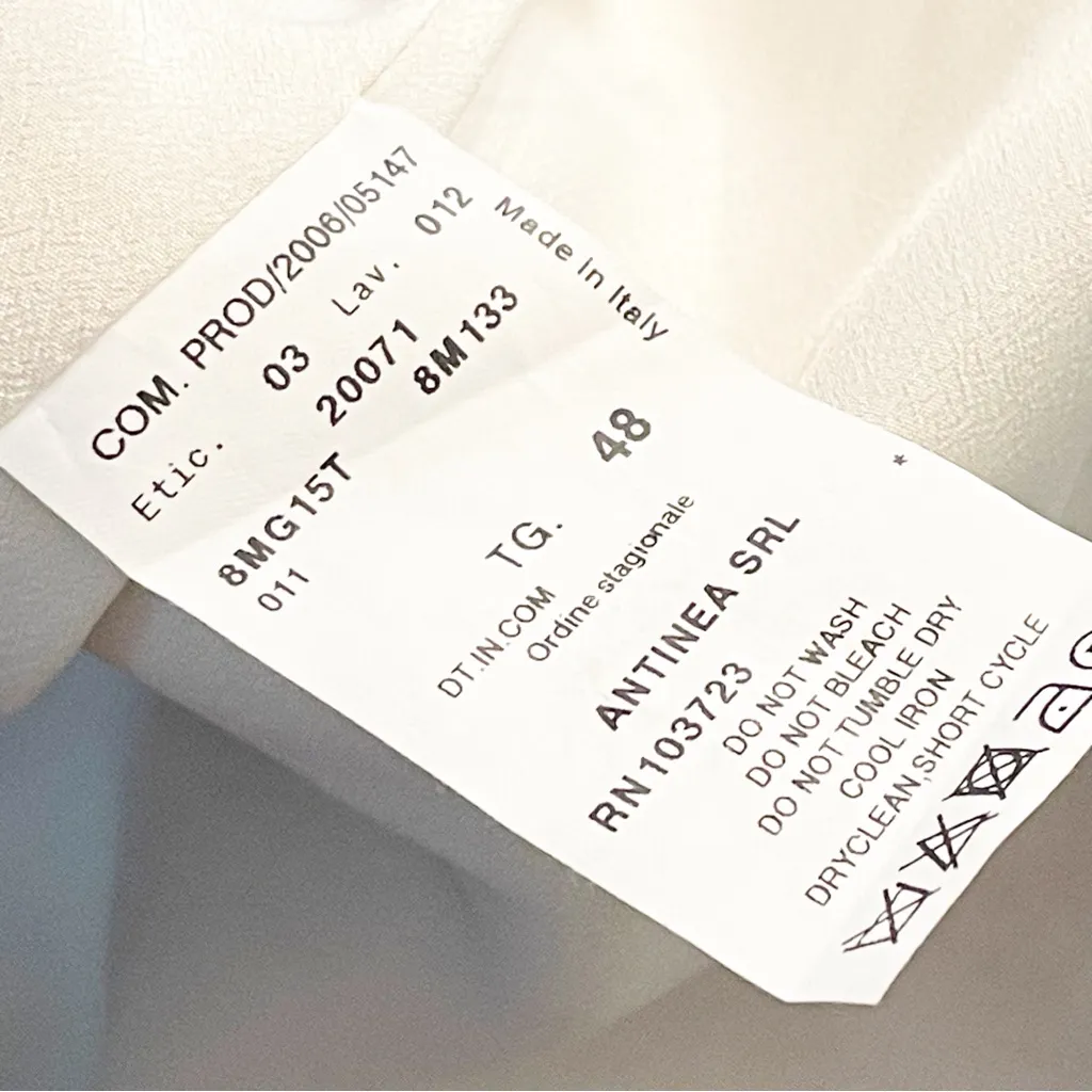 Armani Collezioni Womens Size 12 Blazer Ivory Gray‎ Long Sleeve Career Jacket - Image 4