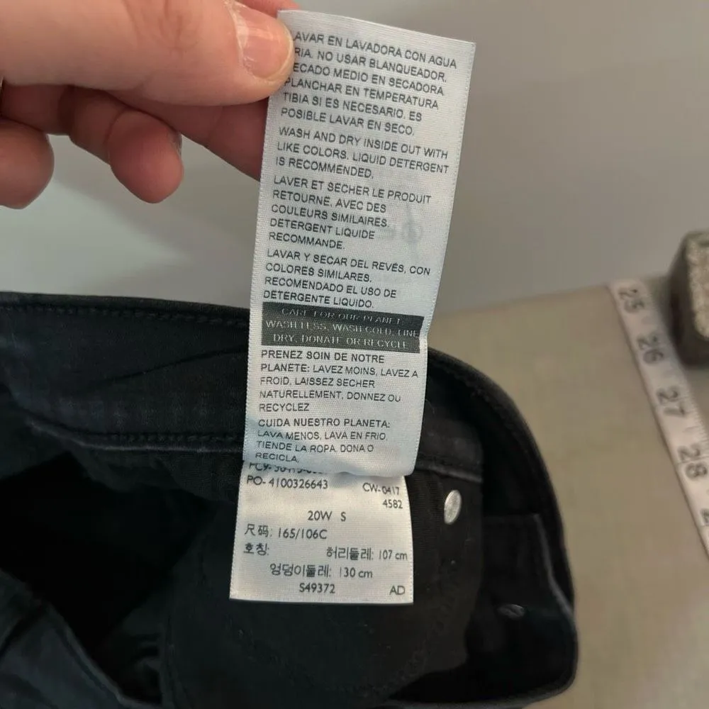 Signature Levi Strauss Curvy Straight Leg Jeans Black Size 20W - Image 7