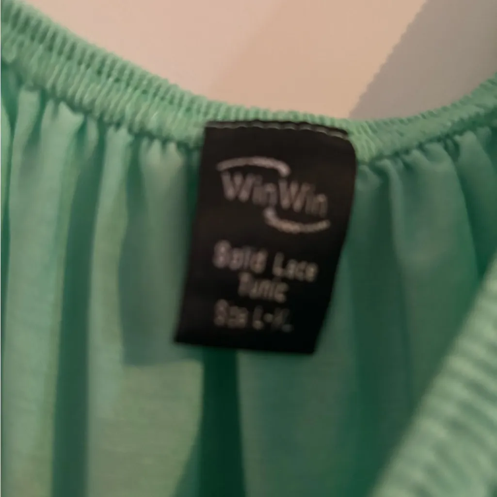 Winwin  Light Green Lace Sleeve Blouse - Image 3