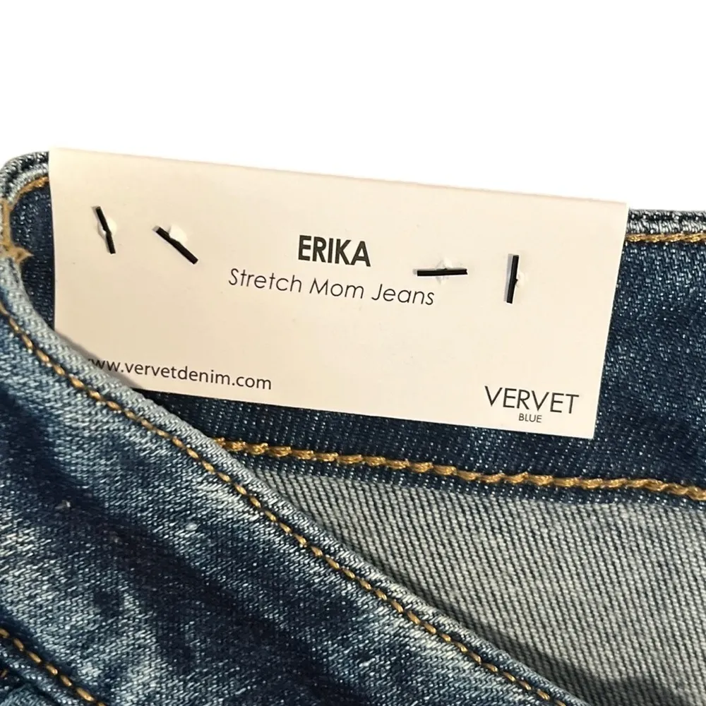 NWT Vervet Erika Stretch Mom Button Fly High Rise Distressed Jeans Size 26 - Image 7
