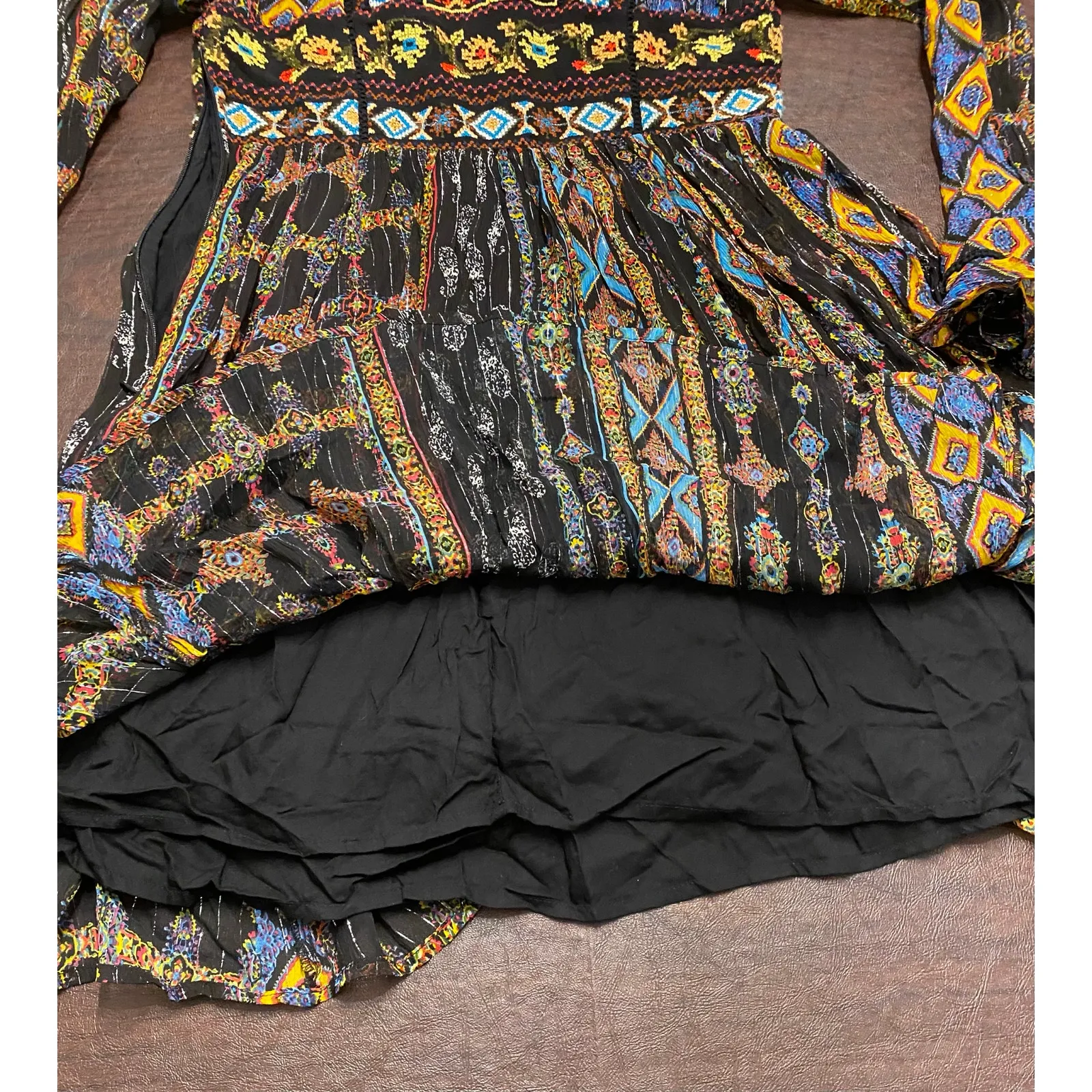 Anthropologie Akemi + Kin Elina Boho Embroidered Mini Dress Sze 0 Festival Folk - Image 10