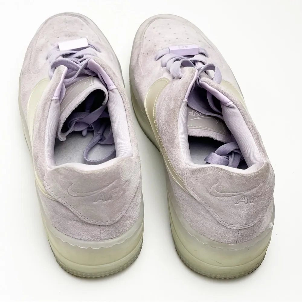 NIKE Air Force 1 Low Tops Lilac Purple Suede Sneakers, Size 8.5 - Image 7