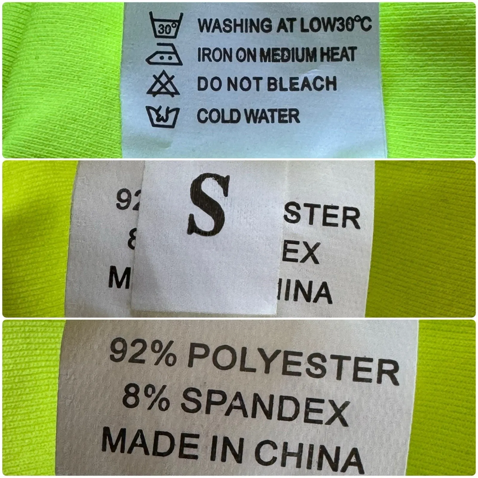 BITE IT! Neon Fluorescent Yellow Tank Crop Top Grunge Punk Retro Festival Size S - Image 7