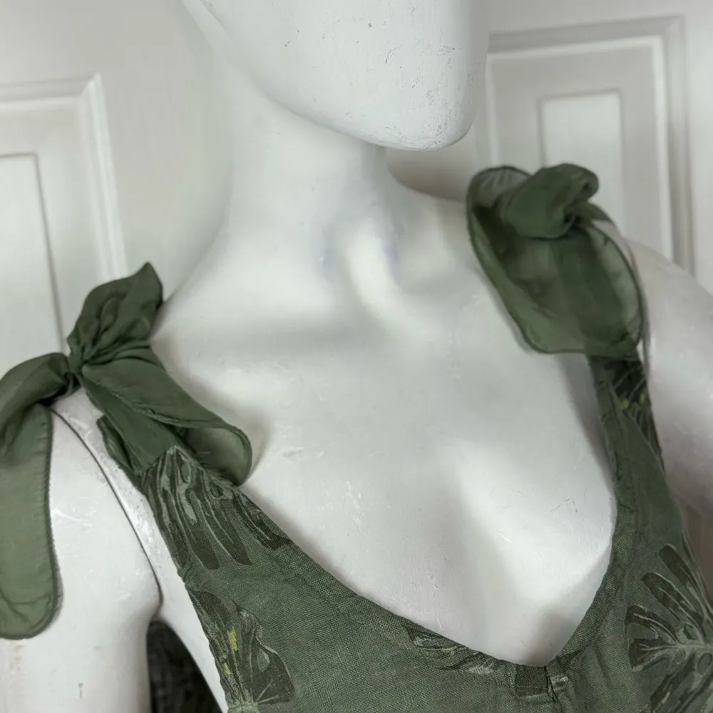 Camille à CO Green Leaf Print Jumpsuit Size CL. C33 - Image 6