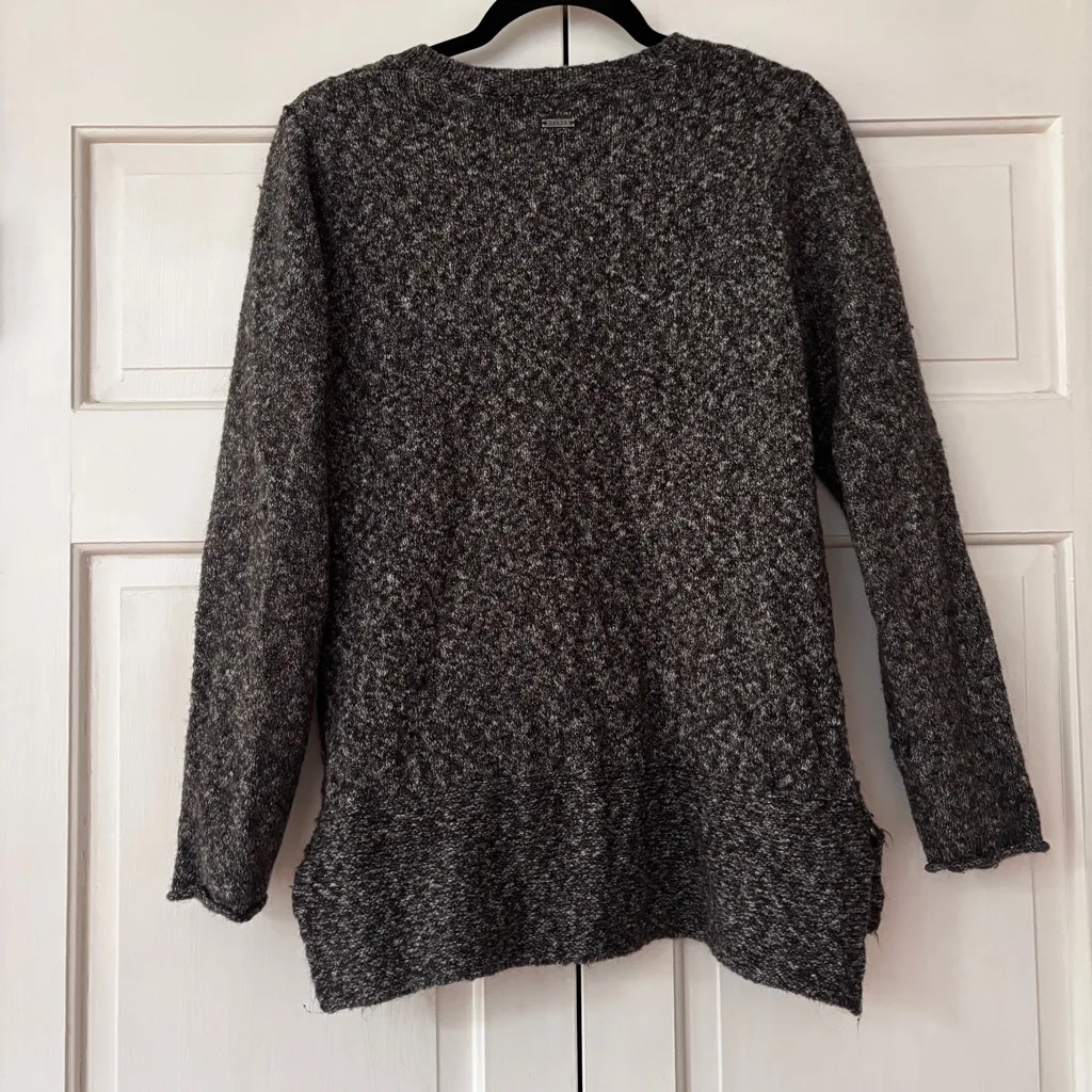 Prana Nolan Tunic Sweater Coal Gray Grey Size Small Crew Neck Braided Knit - Image 8