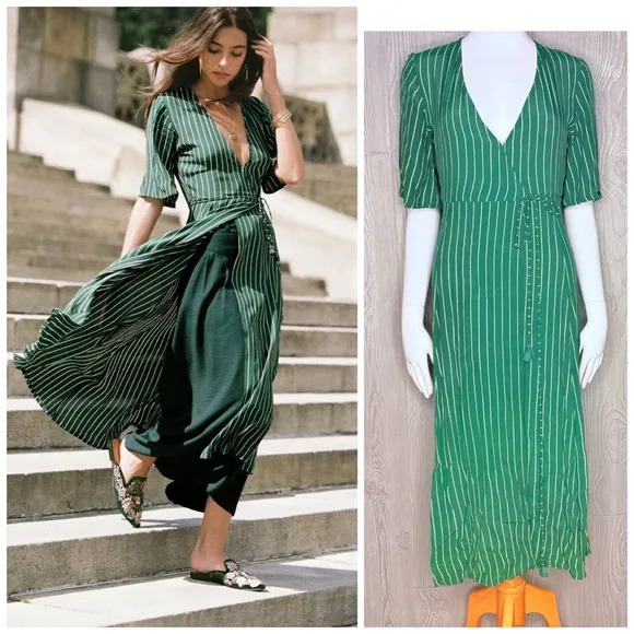 Faithful the brand rivers wrap short sleeve long maxi dress size xs - Image 2