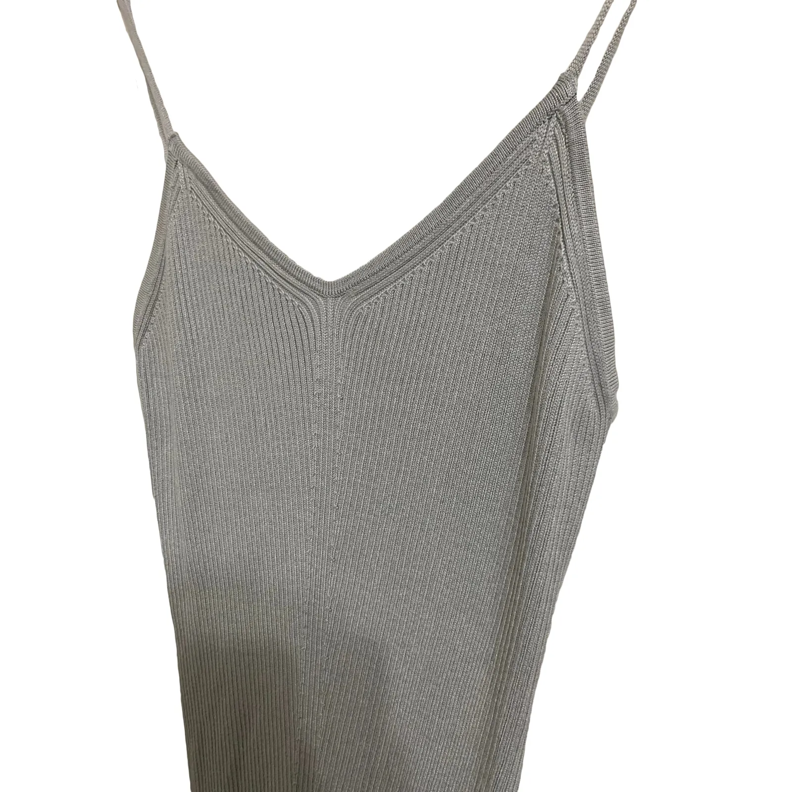 HARPER New York Spaghetti Strap‎ Bodycon Gray Sweater Dress Size Medium - Image 2