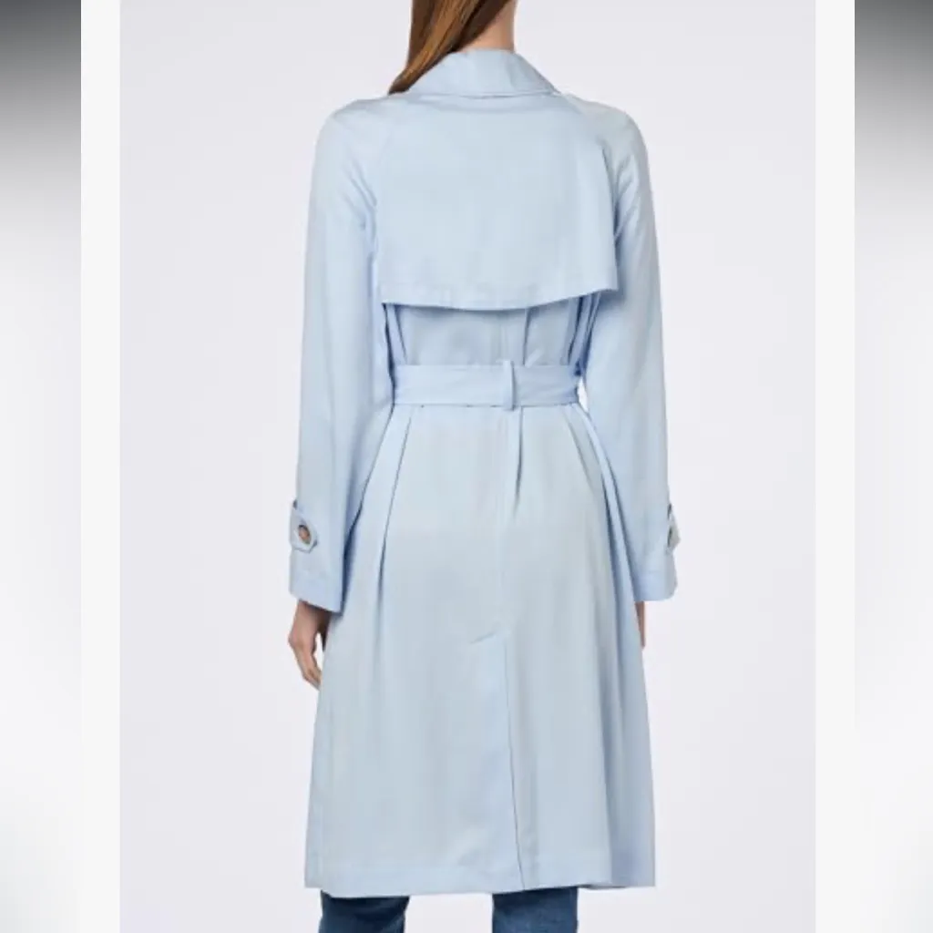 Tommy Hilfiger Light Blue Belted Trench Coat Light Jacket Size US 14 EU 46 Flowy - Image 4
