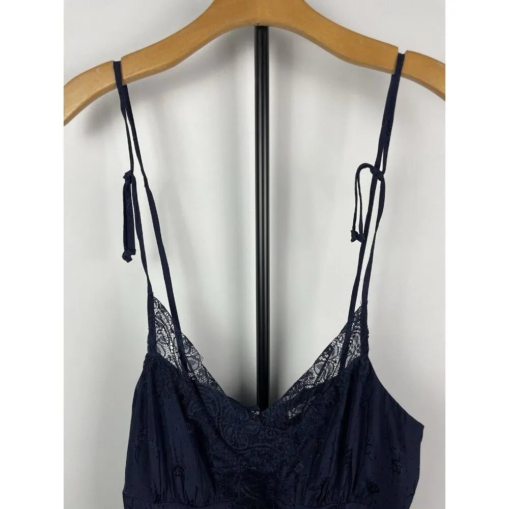 Revolve Tularosa Navy Blue Floral Lace Tie Strap Sleeveless Mini Dress Size S‎ - Image 2