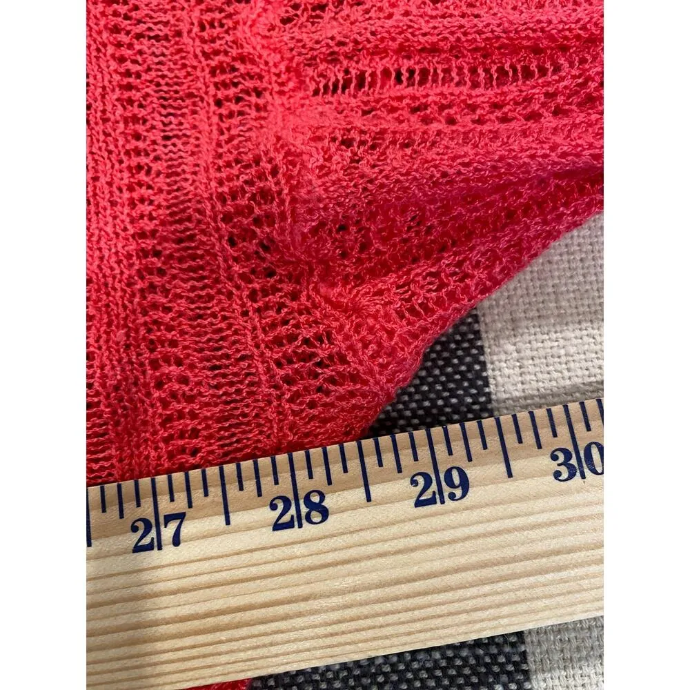 Double Zero Lovely Long Sleeve Open Knit Pullover Sweater Pink Women's Large - Image 5