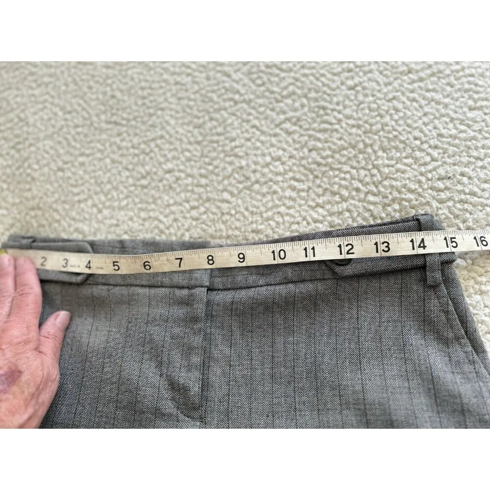 Van Heusen Studio Women’s Mid-rise Pants Gray Striped Stretch Wide Leg Size 2R - Image 7