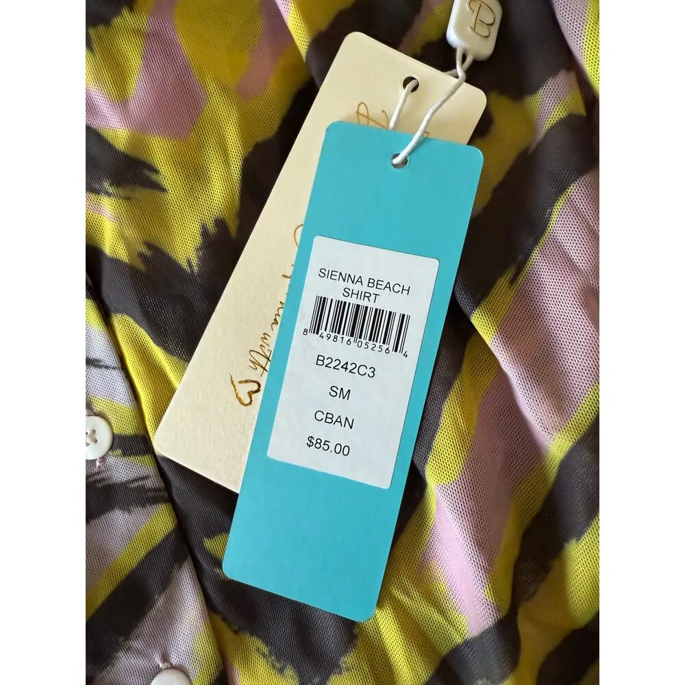 $89 New Beach Bunny Sienna Beach Shirt - Multi Stripe - Small - Image 5