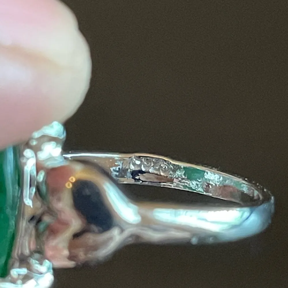 Green jade S925 silver ring size 5.5 - Image 7
