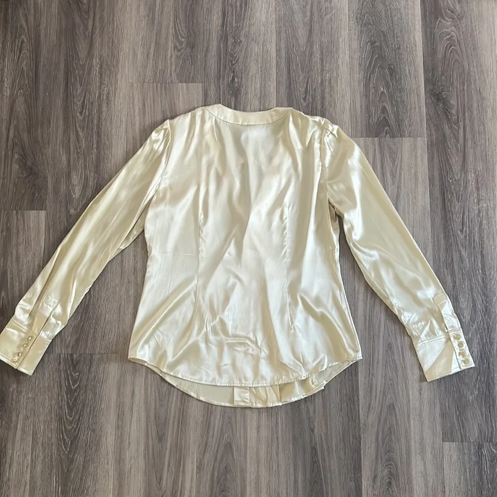 LM Style Bar Women’s Elegant Satin Silk Blend Wrap Top Evening Blouse Large - Image 4