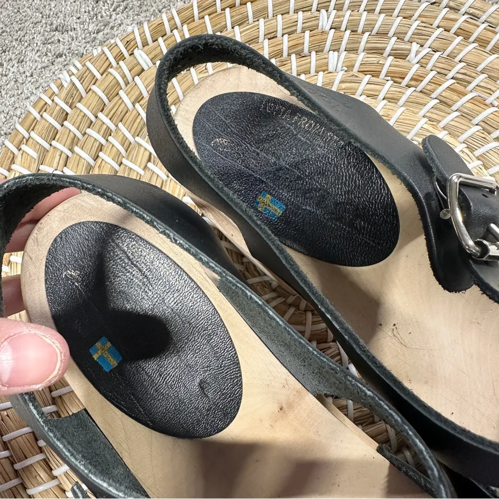 Lotta from Stockholm Women’s Highwood Mary Jane Leather Clogs in Black EU 42 Size 11 - Image 15