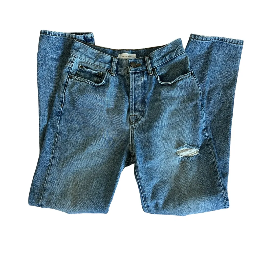 Anine Bing Blue Straight Leg Jeans - Image 4