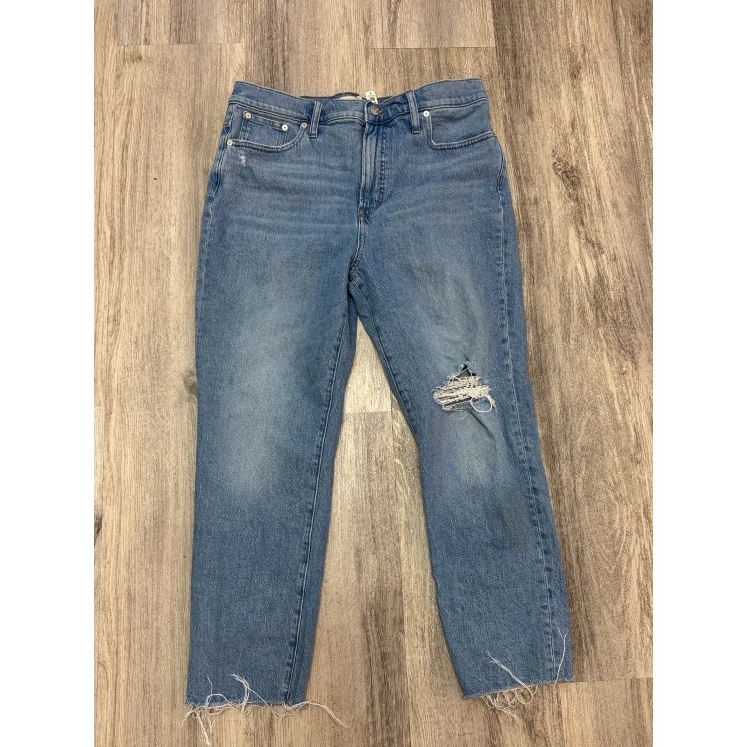 Madewell The Perfect‎ Vintage Jean Distressed Raw Hem Hernado Wash Size 32 - Image 2