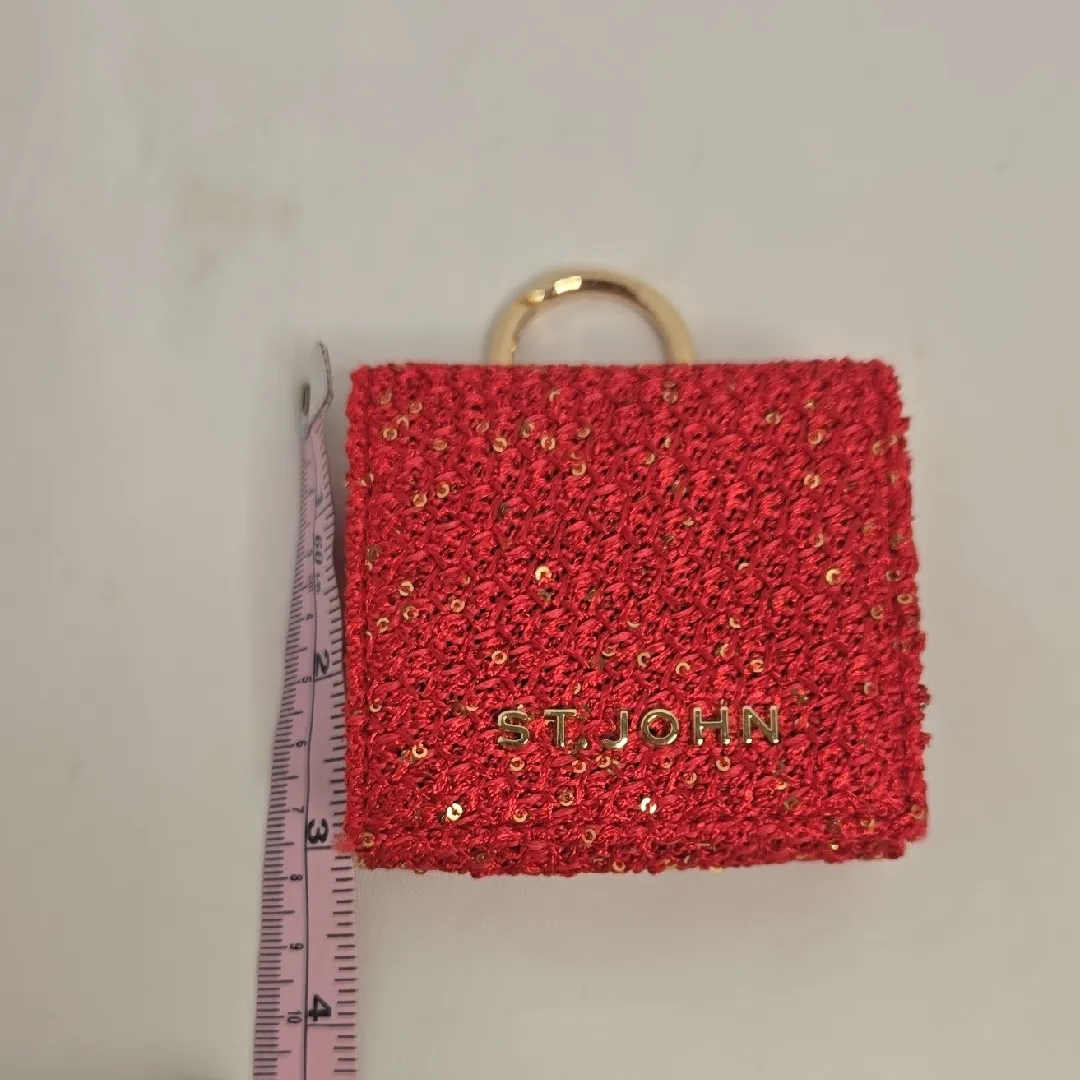 St. John Scarlet and Gold Mini Bag.     key ring - Image 7