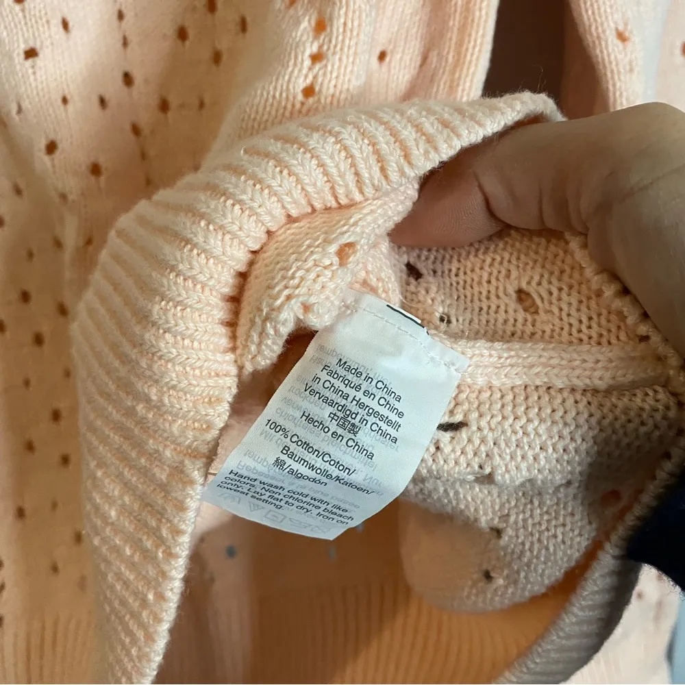 J. Crew Point Sur Blush Peach Pullover Sweater Tops Size XL - Image 4