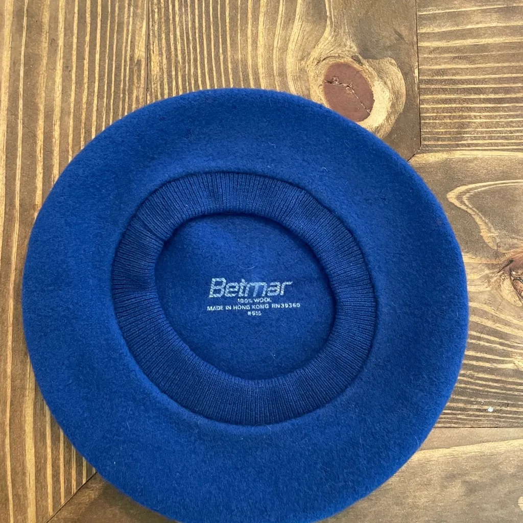 Vintage Beimar 100% Wool Cobalt Blue Beret - Image 9