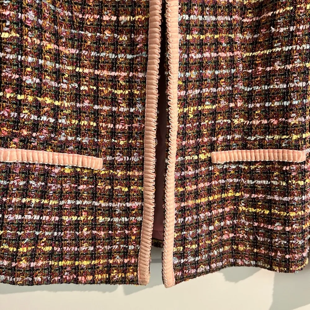 Fundamental Things Tweed Blazer Pink Multicolor Size 6 - Image 4