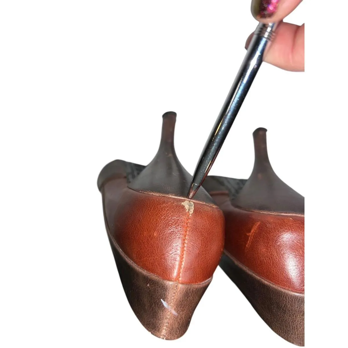 Charles by Charles David  Brown Leather Round Toe Pumps Size 8 Heels - Image 3