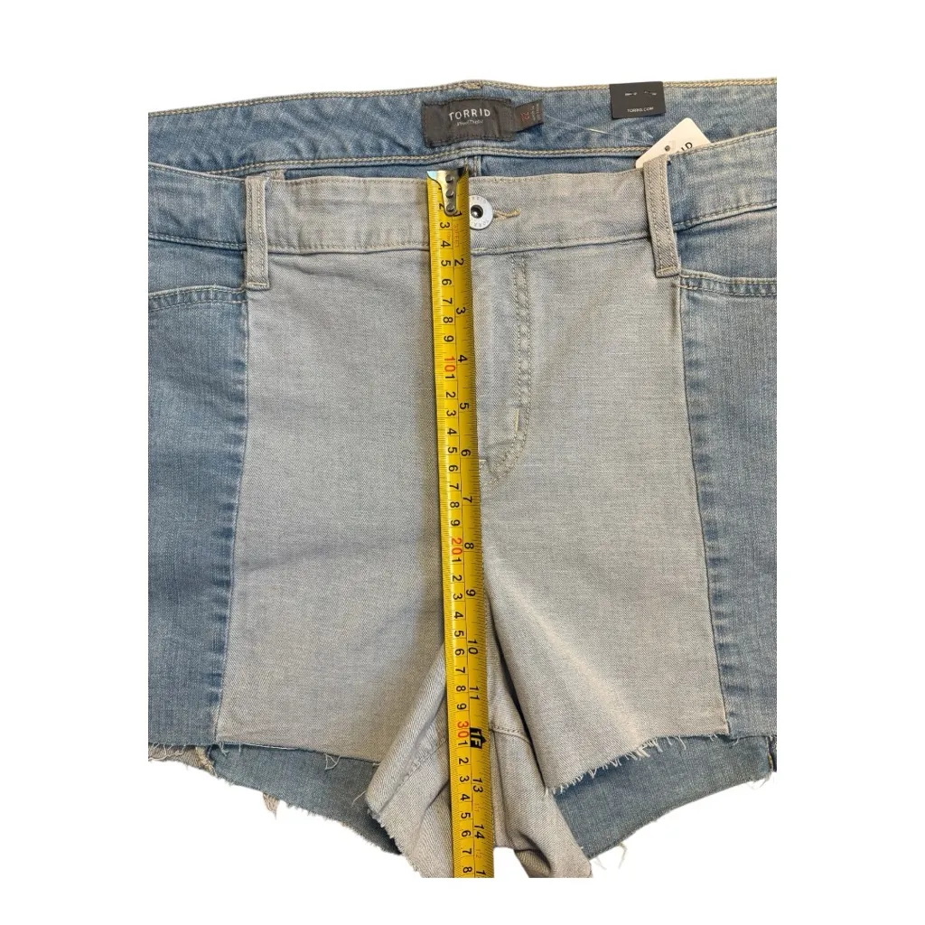 TORRID Jean Shorts Womens Plus 22 Patchwork Denim Streetwear Festival Casual NWT - Image 6