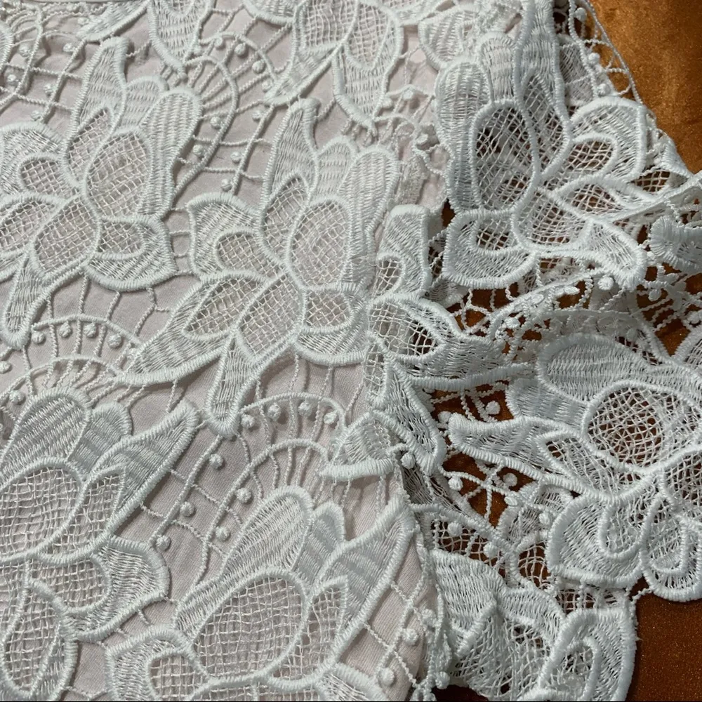 Philosophy Lace Overlay White top medium - Image 4