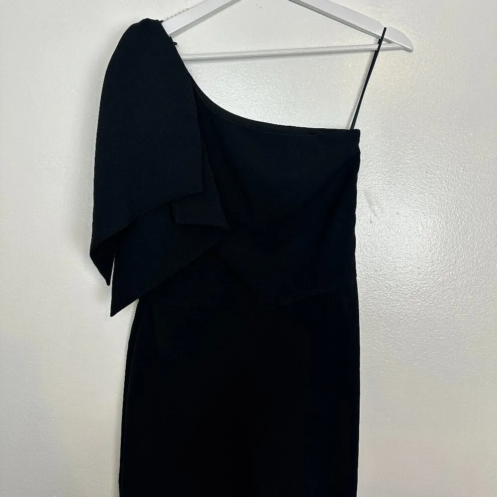 DRESS THE POPULATION Tiffany One-Shoulder Jumpsuit in Black Size Small - Image 6