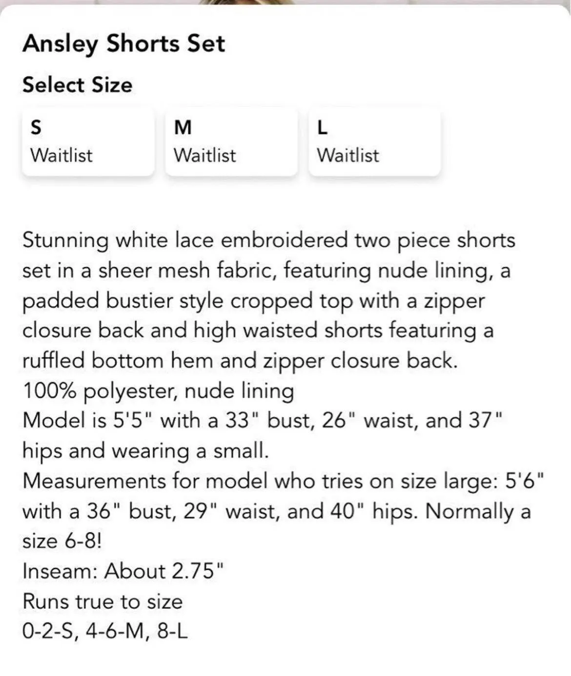 These Three Boutique Ansley Shorts Lace Set - Image 2