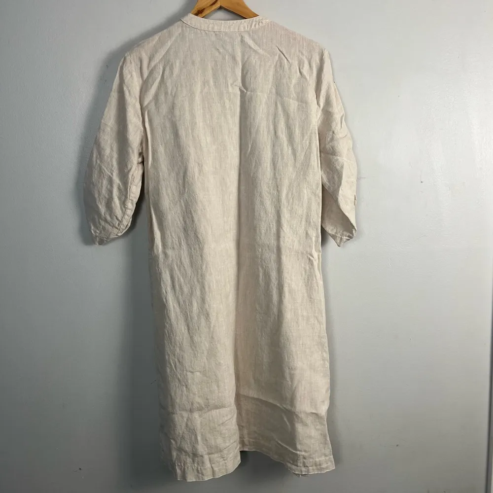 J.McLaughlin neautral/tan Riviera Dress mini size large 100% linen - Image 7