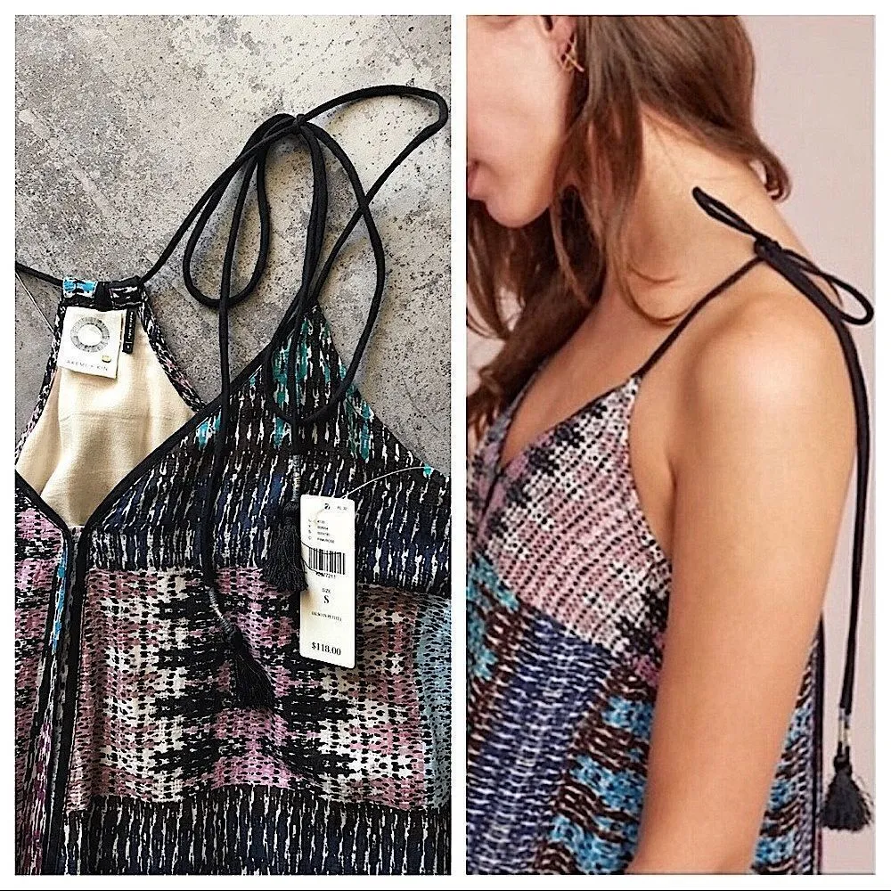 Anthropologie Akemi + Kin Tassel Midi Dress NEW Boho Rayon Small - Image 7