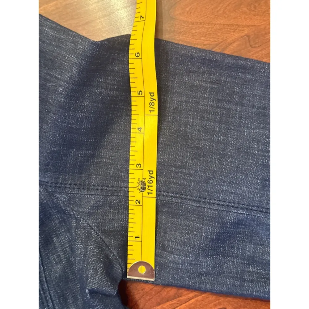 White House Black Market Size 12 (runs small) Jean Jacket with Silver Zippers - Image 11