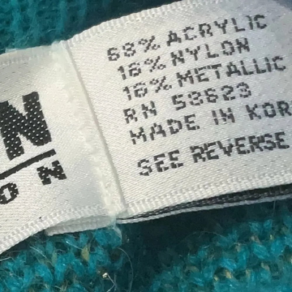 Vintage Western Connection Knit Pullover Teal Sweater Gold Pattern Size Large L Blue - Image 6