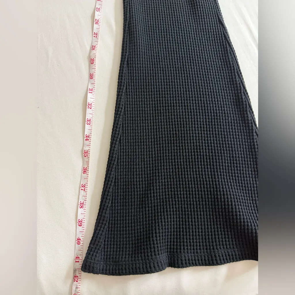 Aerie Black Waffle Flared Pants Size L - Image 14